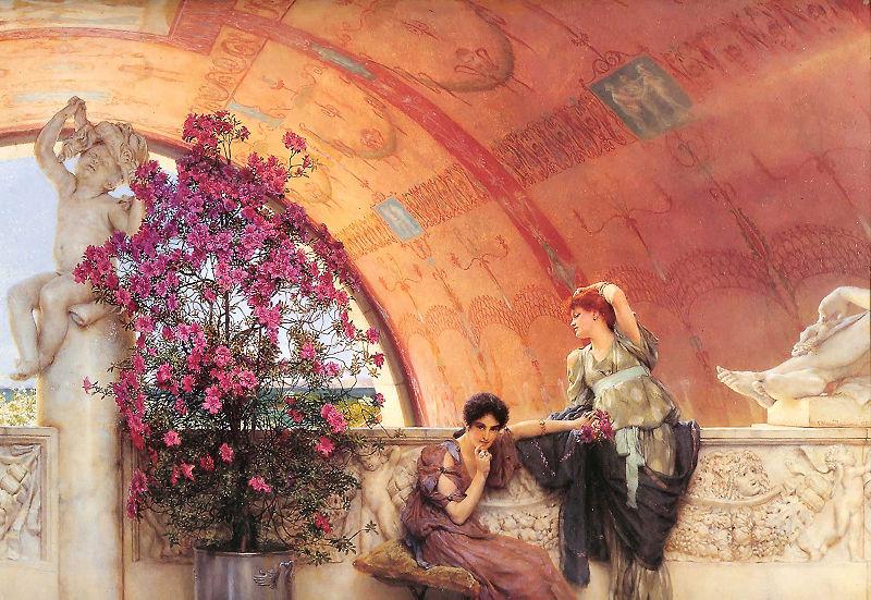 Alma-Tadema, Sir Lawrence Unconscious Rivals oil painting picture